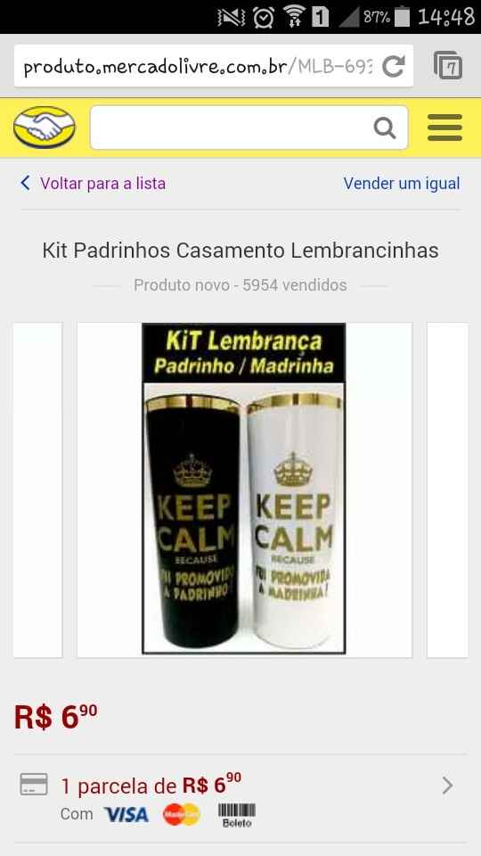 Presente pros padrinhos em conta? - 2