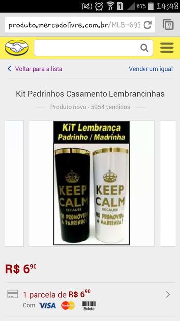 Presente pros padrinhos em conta? - 2