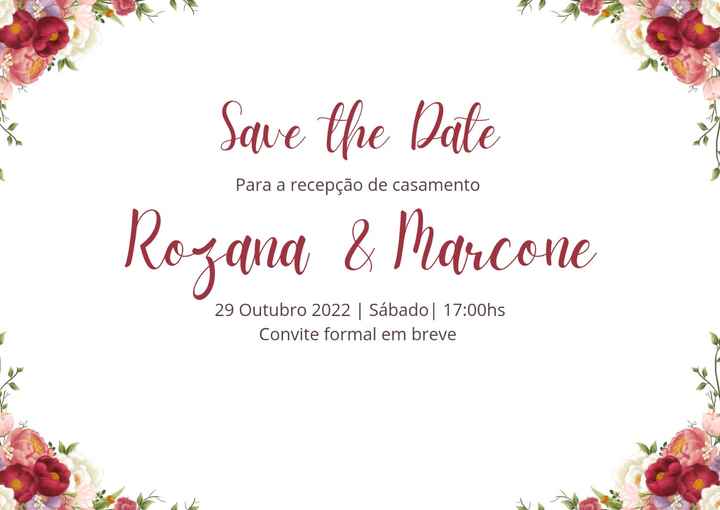 Quanto tempo antes enviou o save the date? - 1