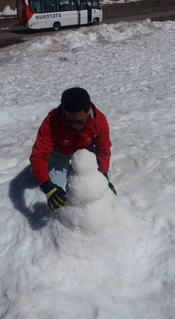 Como fazer um boneco de neve...kkkk - Parque Aconcagua