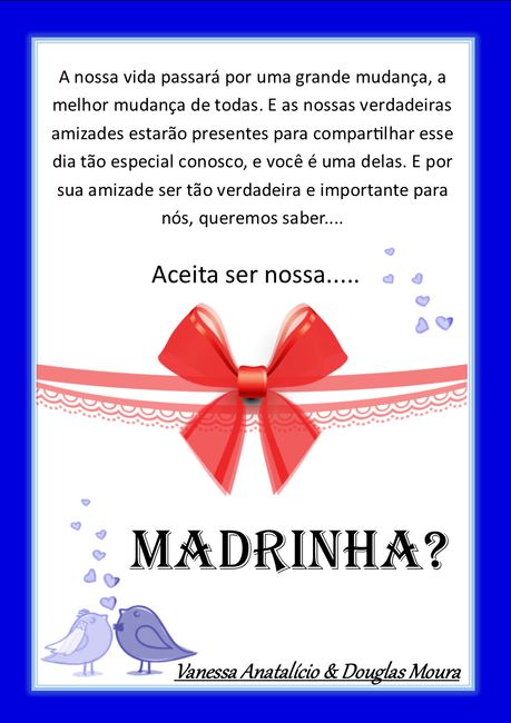 Convites de madrina