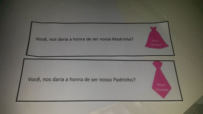 Convite de madrinhas e padrinhos em construção.  - 1