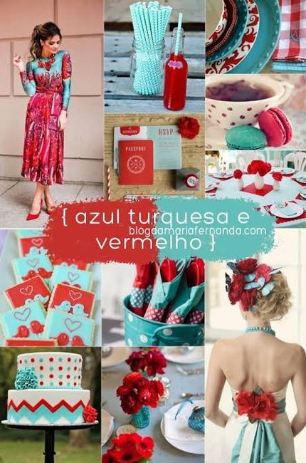 Paleta de cores: vermelho e azul turquesa 2