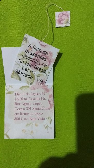 Meu convite do chá de panela - 2