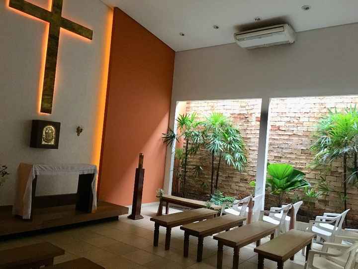 Altar com a iluminação 