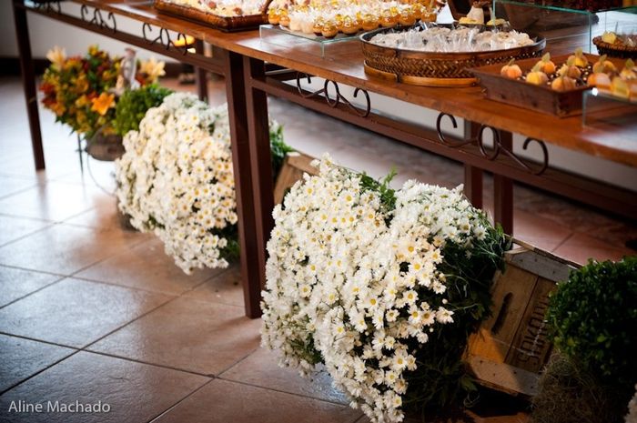 Decoração da mesa do bolo