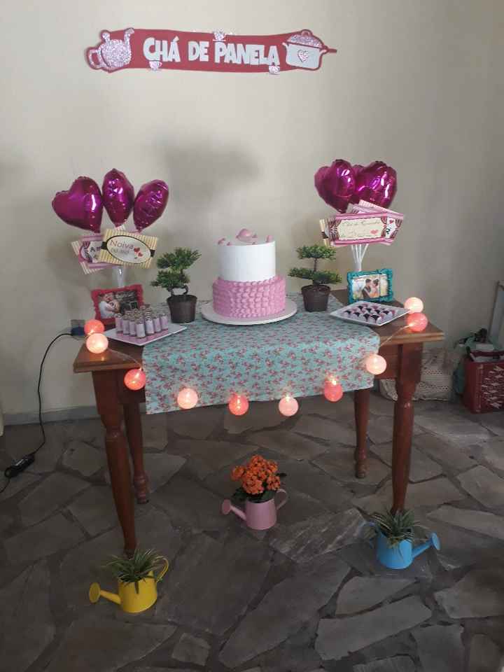 A mesa com a decoração