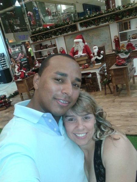 eu e meu noivo nas compras de natal