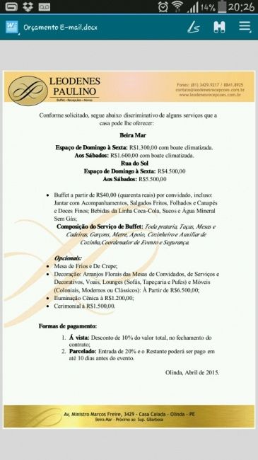 Buffet e decoração valor - 1