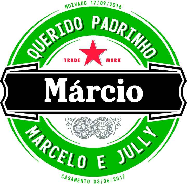 rótulo dos copos dos padrinhos