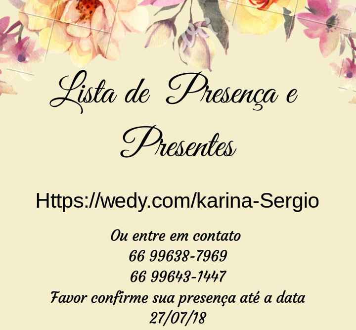  Como colocar lista de presentes no convite? - 1