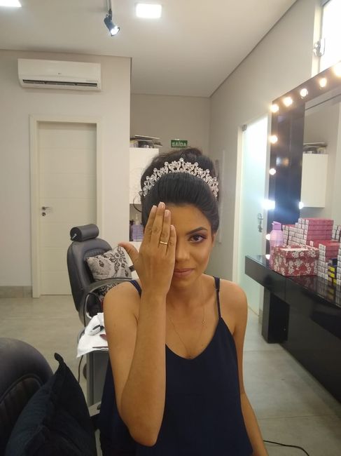 Fiz meu teste de cabelo e maquiagem 😍 2