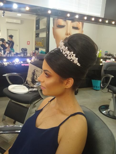 Fiz meu teste de cabelo e maquiagem 😍 3