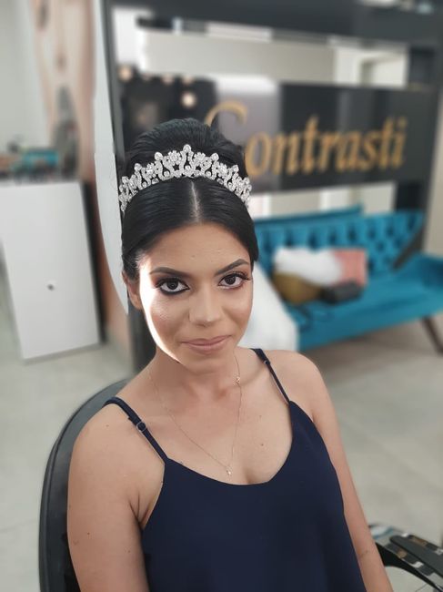 Fiz meu teste de cabelo e maquiagem 😍 5