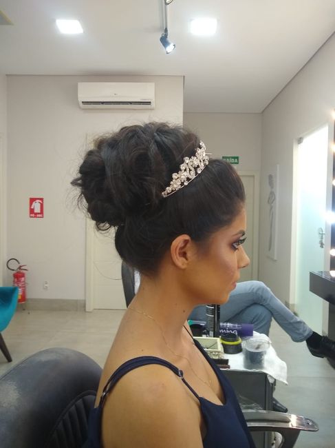 Fiz meu teste de cabelo e maquiagem 😍 7