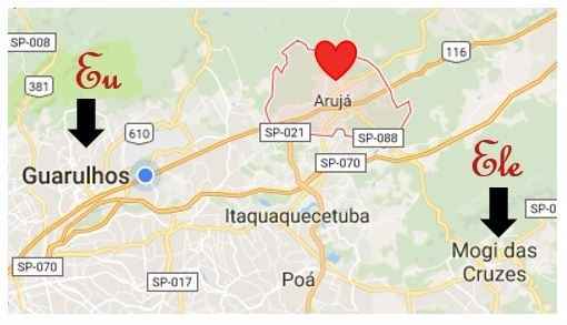 Vamos casar em Arujá, mas eu sou de Guarulhos e ele de Mogi