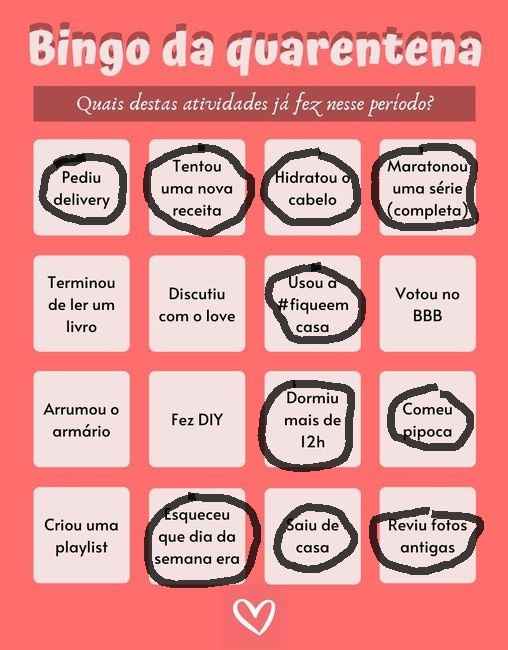 Bingo da quarentena: quem se atreve? #NoivasEmCasa - 1