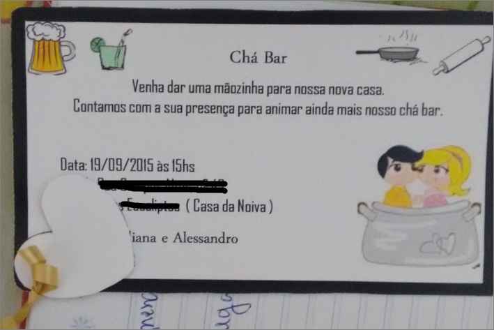 Convite chá bar