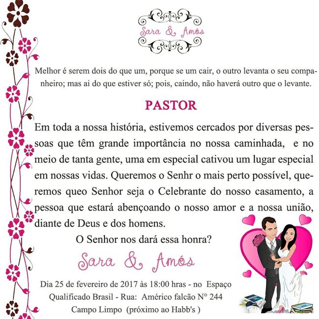 Convite para pastor ! - 1