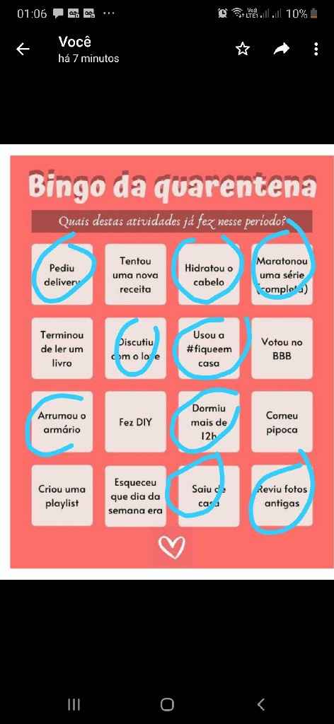 Bingo da quarentena: quem se atreve? #NoivasEmCasa - 1