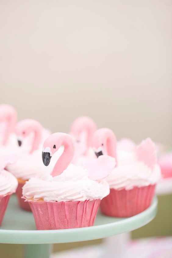 Cupcakes de flamingos 