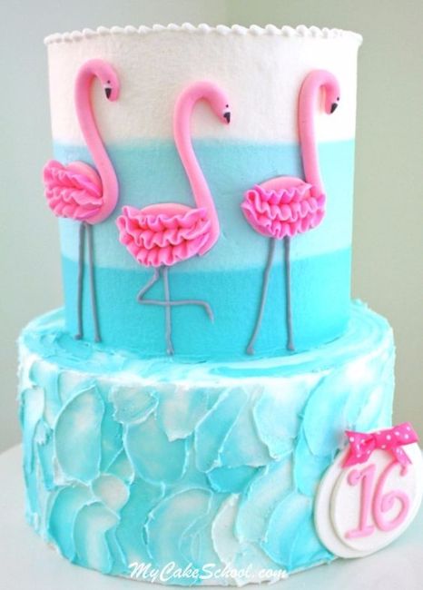 Bolo de flamingos