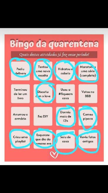 Bingo da quarentena: quem se atreve? #NoivasEmCasa 8
