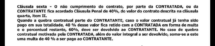 Cancelar contrato de decoração x multa - 2