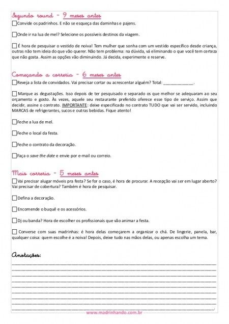 Check list 2°