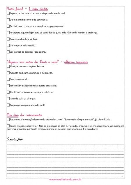 Check list 4°