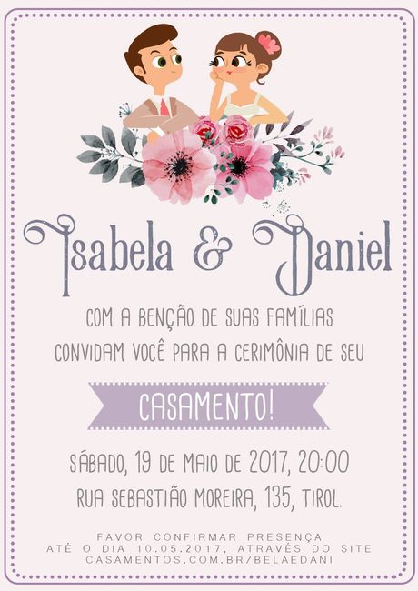 Convite Bela e Daniel - Criação Própria