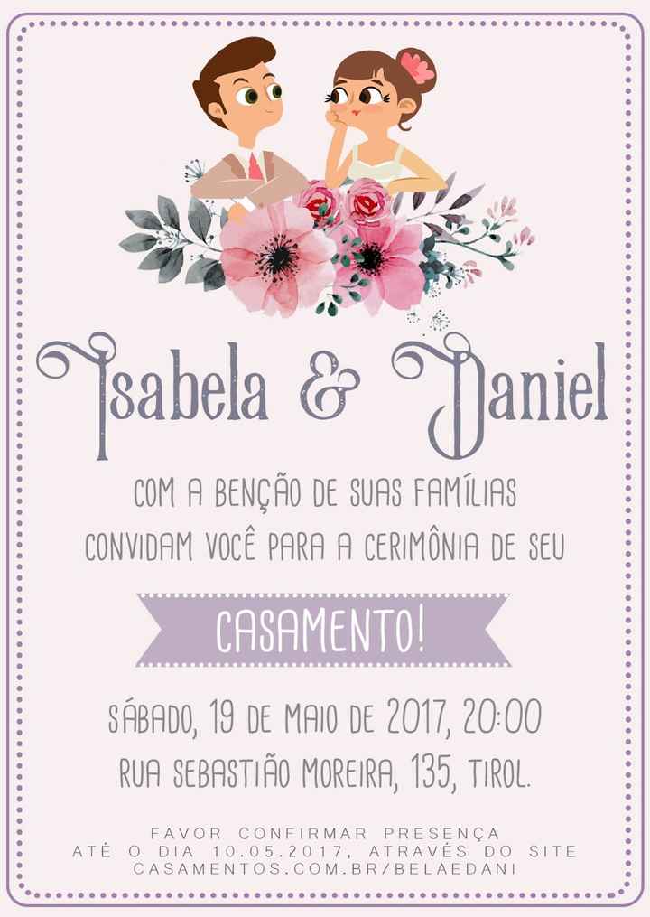 Convite Bela e Daniel - Criação Própria