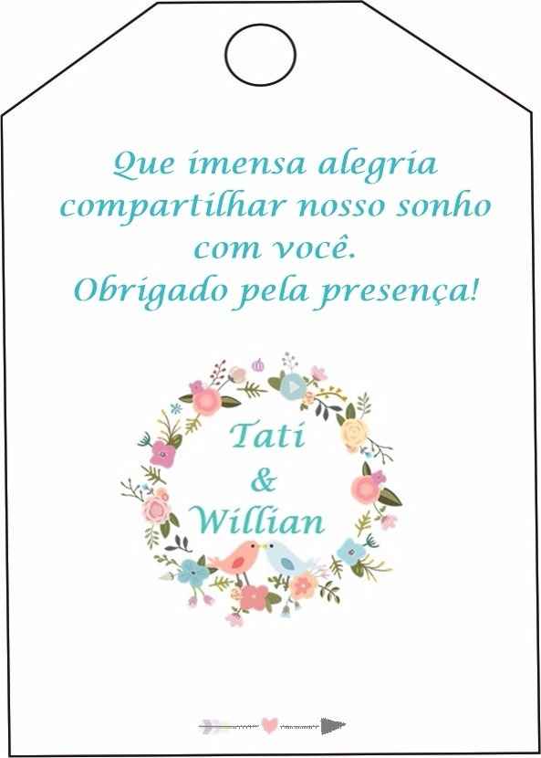 Tag para lembrancinha