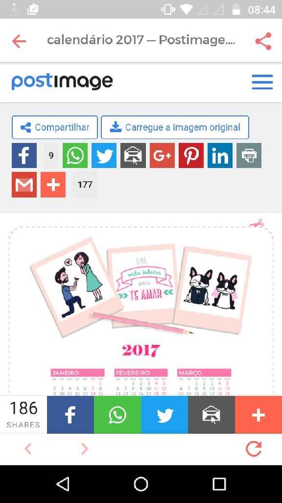 Meu calendário do amor -carol - 1