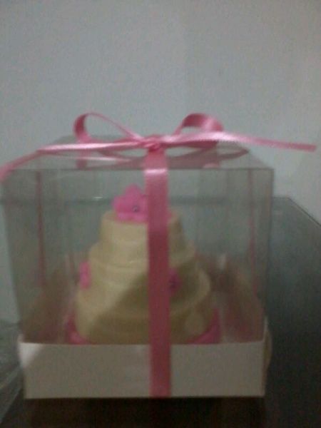 Mini-bolo de lembrança do convite aos padrinhos
