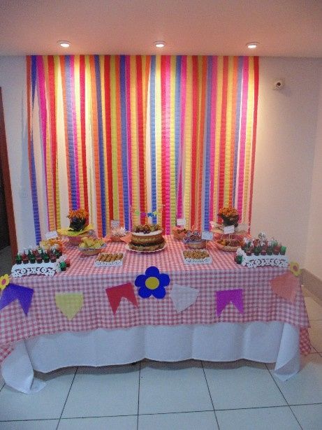 Decoração da mesa de doces