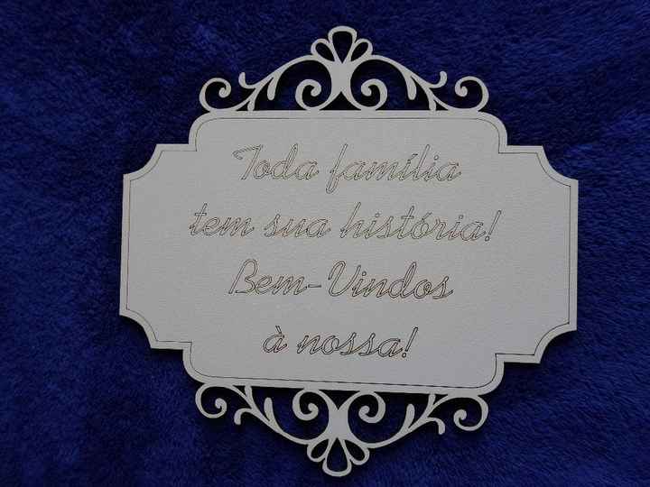 Plaquinha entrada recepção