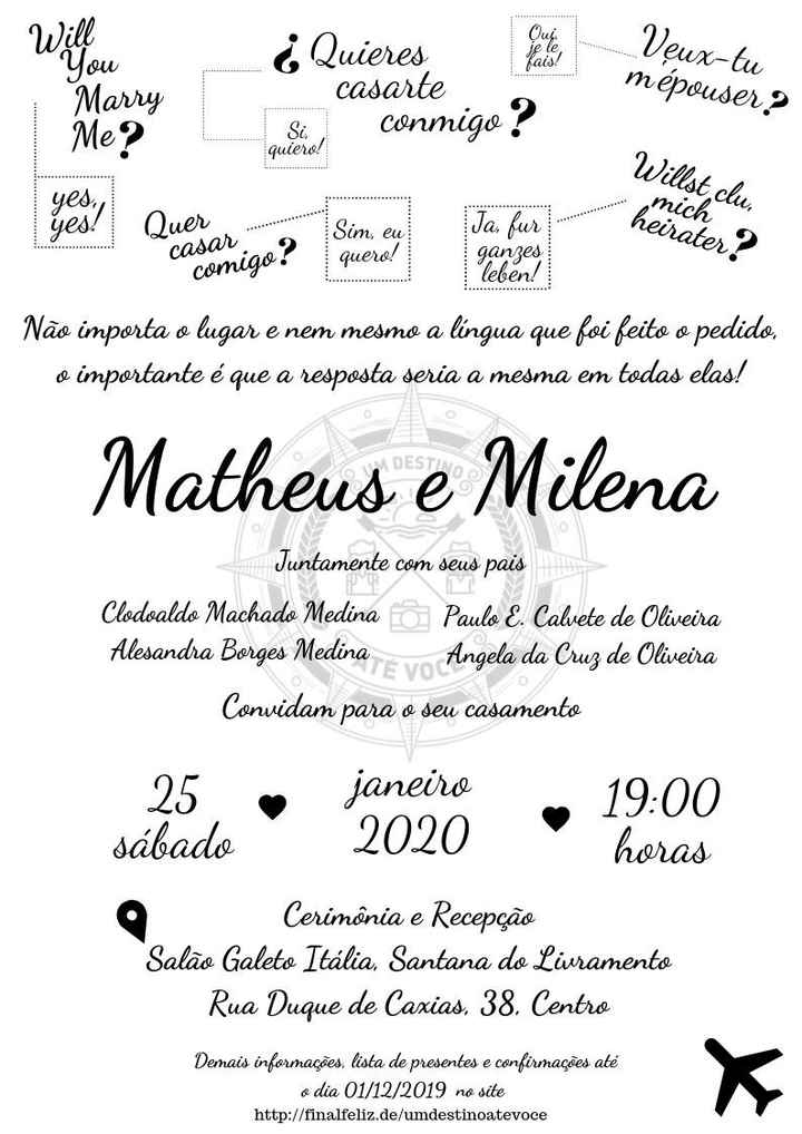 essa é a parte do verso, o lado interno do convite