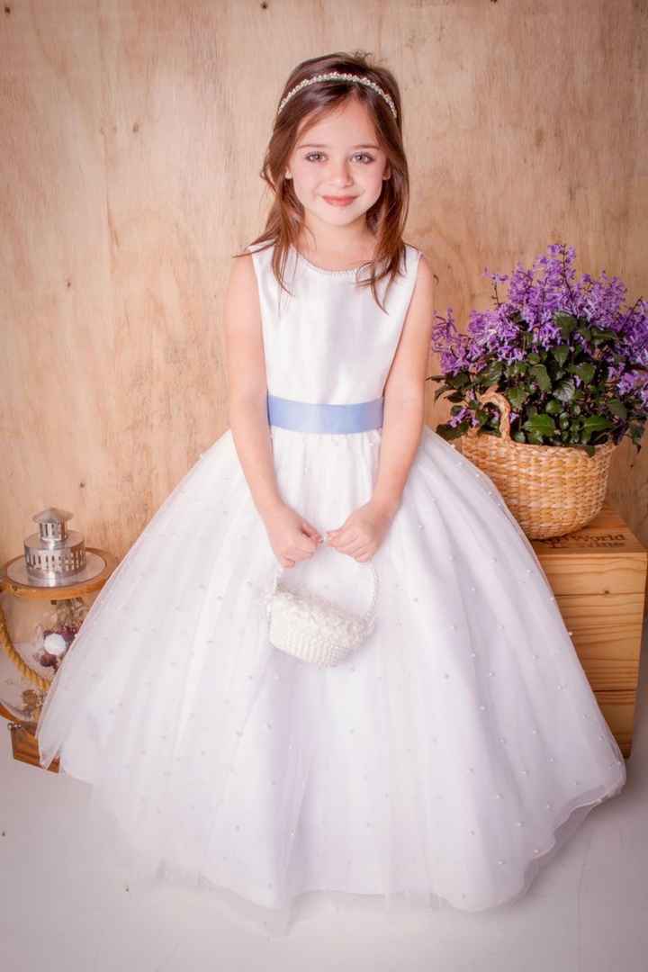 Vestido daminha sales azul serenity