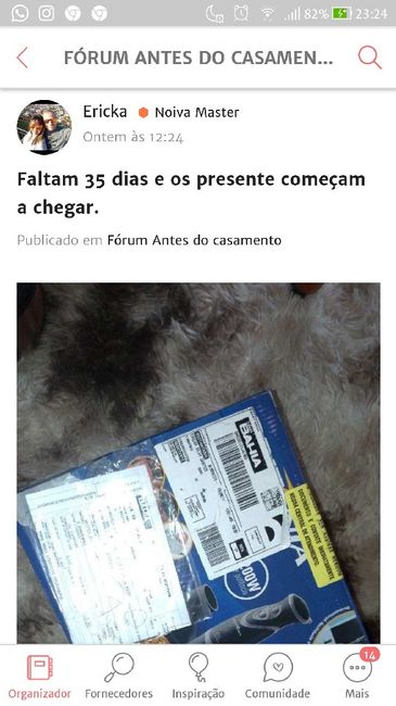 Faltam 35 dias e os presente começam a chegar. 3
