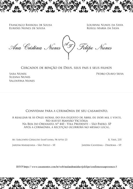Chegou a arte do convite!!