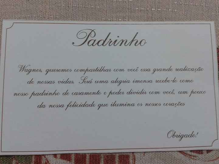 Agradecimento Padrinho