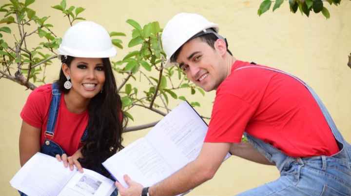 Foto criativa - Noivinhos engenheiros