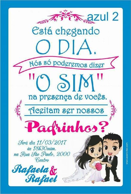 Convite para padrinhos - 1
