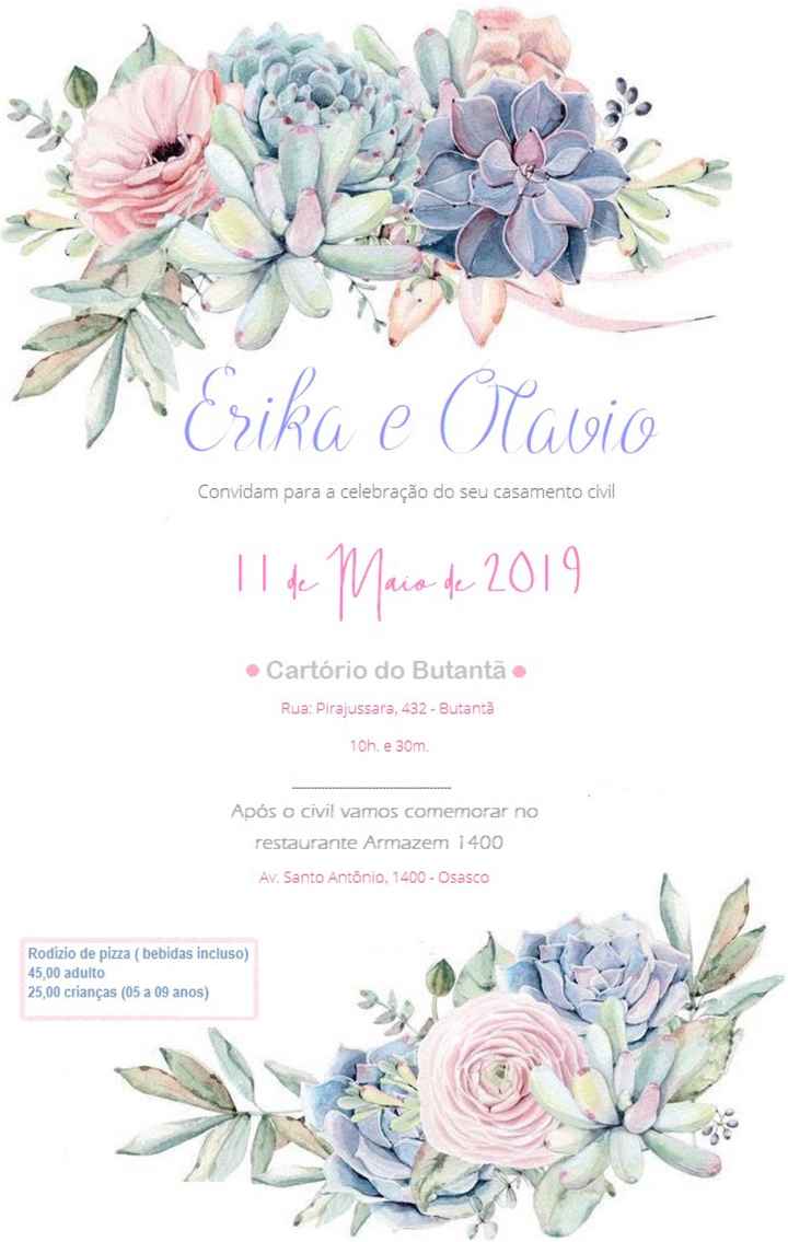 Convite de casamento civil. - 1