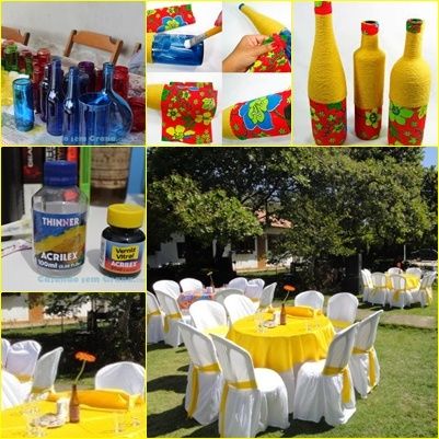 Garrafas pequenas de vidro de enfeite para centro de mesa...