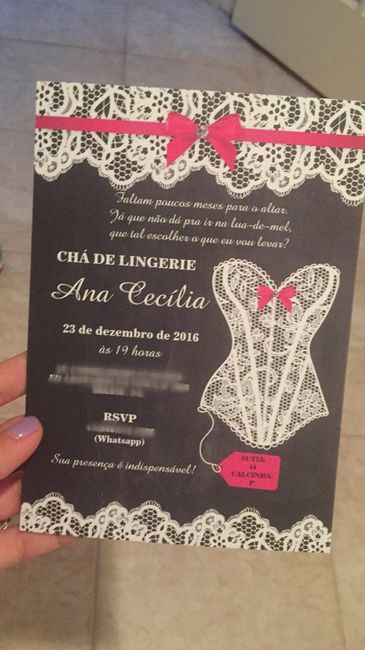 O convite do meu cha de lingerie! #vemver - 1