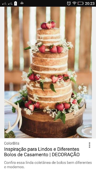 Meu bolo de casamento será______. - 2