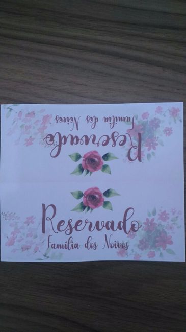 Plaquinha de reservado