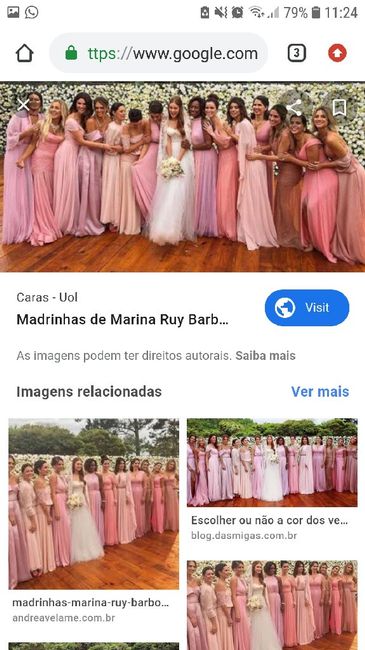 Cor de decoração e vestido das madrinhas 2